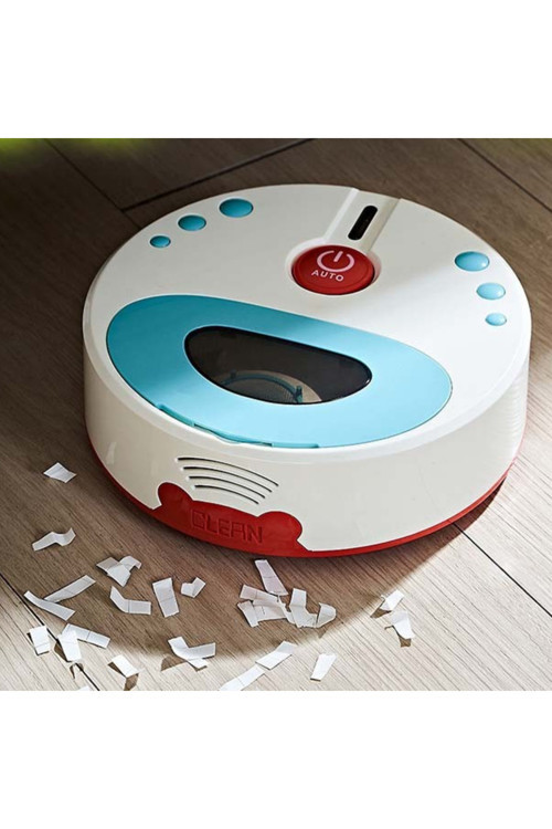 Oyuncak Pilli Robot Süpürge Sesli Ve Işıklı Gerçek Süpürme Özelliği Ve Farklı Yönlere Giden Robot