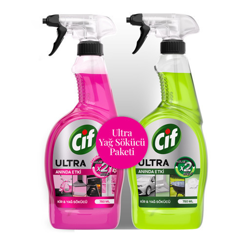 ŞeyliŞeyler - Cif Ultra Anında Etki Kir & Yağ Sökücü Sprey 750 ml 2’li Avantaj Paketi
