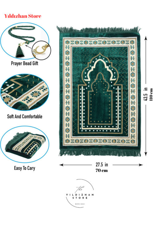Kadife Seccade Hediyelik Çeyizlik Hac ve Umre seccade seti Tesbih Namaz ,Ramazan
