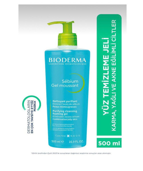 Sebium Foaming Gel Karma, Yağlı ve Akne Eğilimli Ciltler İçin Yüz ve Vücut Temizleme Jeli 500 ml