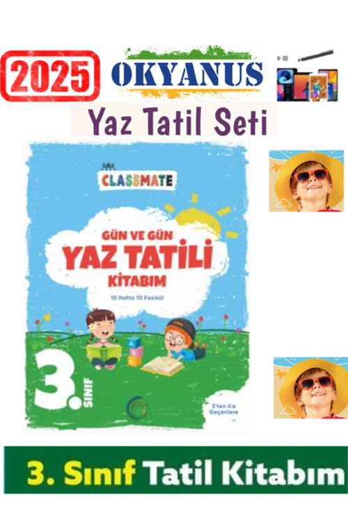 Clasmate 2025 3.Sınıf Gün Gün Yaz Tatil Kitabı+Android Kalem
