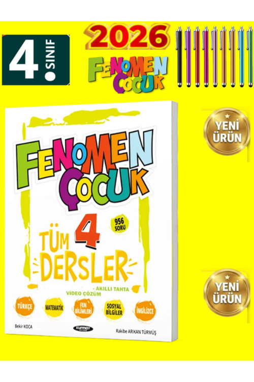 Fenomen Çocuk 4 2026 4.Sınıf Beceri Temelli Tüm Dersler Video Çözümlü Soru Bankası+Android Kalem