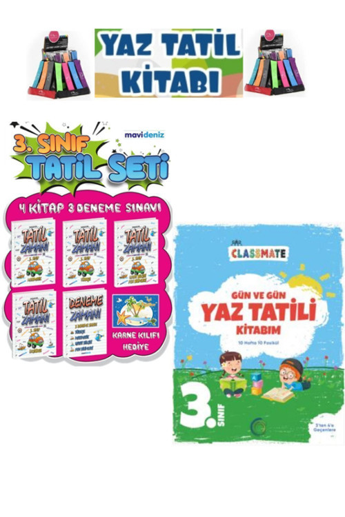 Güncel Mavideniz 3.Sınıf Yaz Tatil Kitabı-Okyanus Master 3.Sınıf Yaz Tail Kitabı Seti+Kalemlik