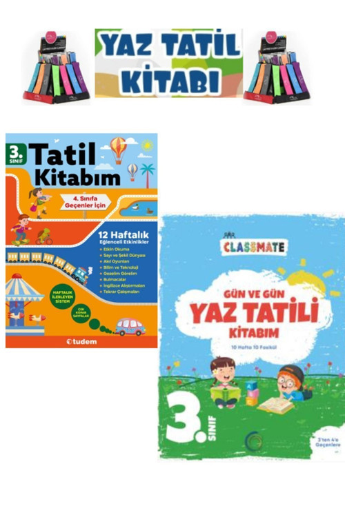 Güncel Mavideniz Yayın 3.Sınıf Yaz Tatil Kitabı-Tudem 3.Sınıf Yaz Tatil Kitap Seti+Kalemlik