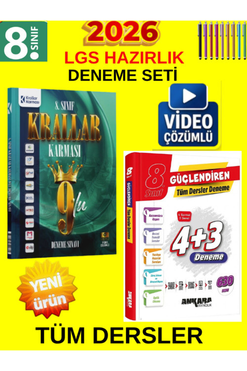 8.Sınıf Lgs Süper İkili Tüm Ders Genel Deneme Set-Krallar Karması 9 Lu+Ankara Güç 4+3 Deneme