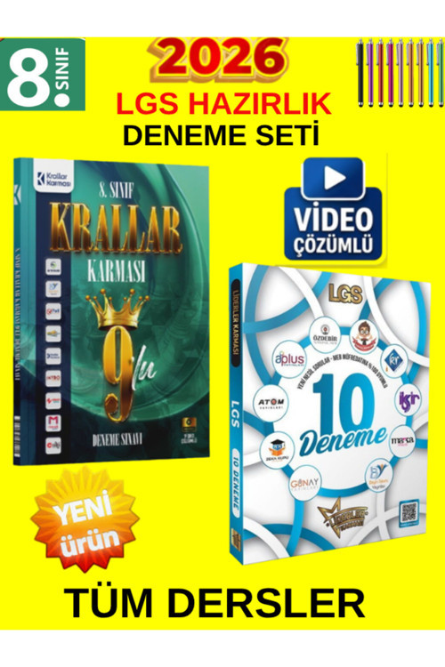 8.Sınıf Lgs Süper İkili Tüm Ders Genel Deneme Set-Krallar Karması 9 Lu+Liderler 10Lu Deneme