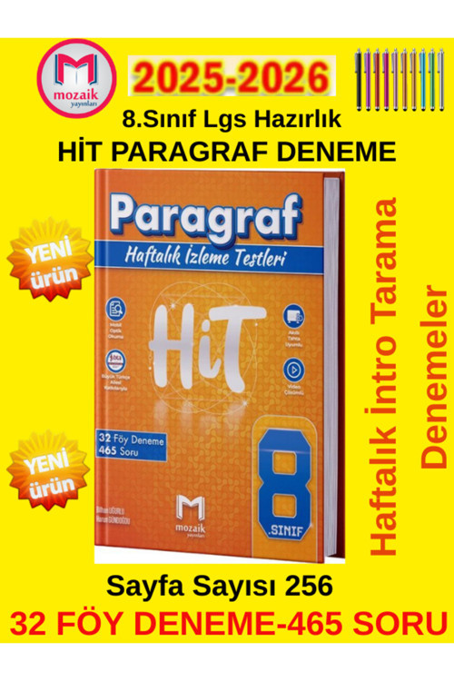 8.Sınıf Hit Paragraf İntro Tarama Deneme Seti+Android Kalem