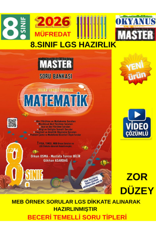 2026 8.Sınıf Master Matematik Beceri Temelli Soru Bankası Seti+Tablet Kalem