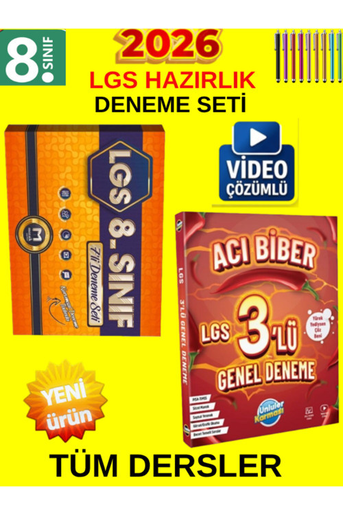 Mozaik 7Li Genel Deneme+Ünlüler Acı Biber 3 Lü Deneme Seti 2026 8. Sınıf Lgs Set(Kazandıran)