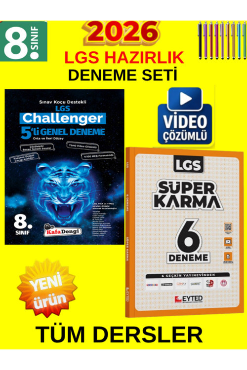 8. Sınıf Lgs 2026 Seti Kafadengi Challenger 5-Eyted Süper Karma 6Lı Genel Deneme Lgs Kazandıran+Kalem