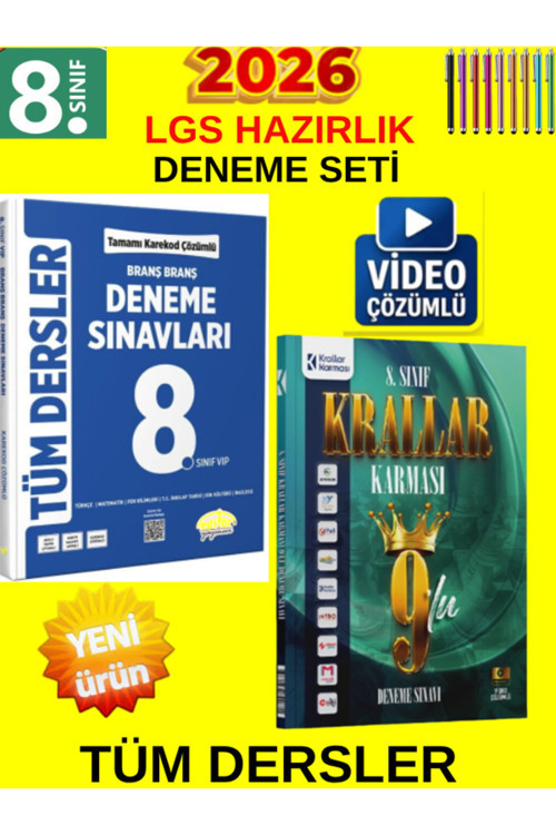 Lgs Kazan 8. Sınıf Tüm Ders Genel Deneme Seti-Editör Branş Branş+Krallar Karması 9 Lu