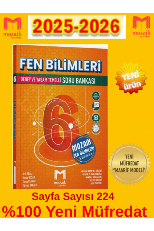 2026 %100 Yeni Müfredat Müfredat 6.Sınıf Fen Bilimleri %100 Yeni Müfredat Soru Bankası +Kalem