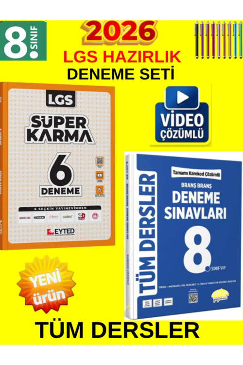 Lgs Kazan 8. Sınıf Tüm Ders Genel Deneme Seti-Eyted Süper Karma 6Lı+Editör Branş Branş Deneme