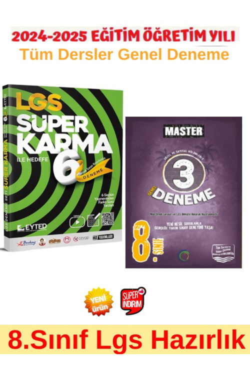8.Sınıf Lgs Tüm Dersler Süper Karma 6 Lı Deneme+Okyanus Master 8.Sınıf Lgs 3Lü Deneme Seti