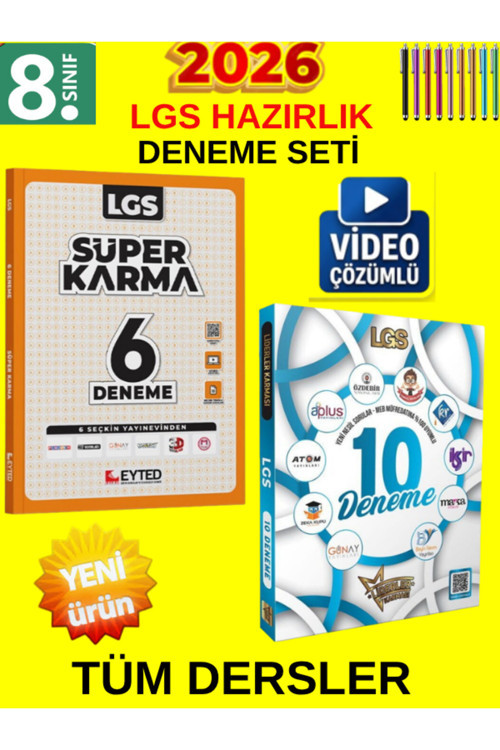 Lgs Kazan 8. Sınıf Tüm Ders Genel Deneme Seti-Eyted Süper Karma 6Lı+Liderler 10Lu Deneme