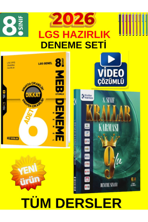 Lgs Kazan 8. Sınıf Tüm Ders Genel Deneme Seti-Hız Yayın 6Lı Genel+Krallar Karması 9 Lu