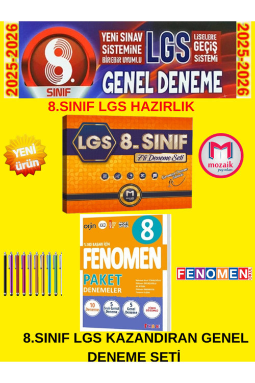 2026 İntro 8.Sınıf Tüm Dersler 7 Li Genel Deneme+Fenomen 8.Sınıf Paket 10 Deneme Seti