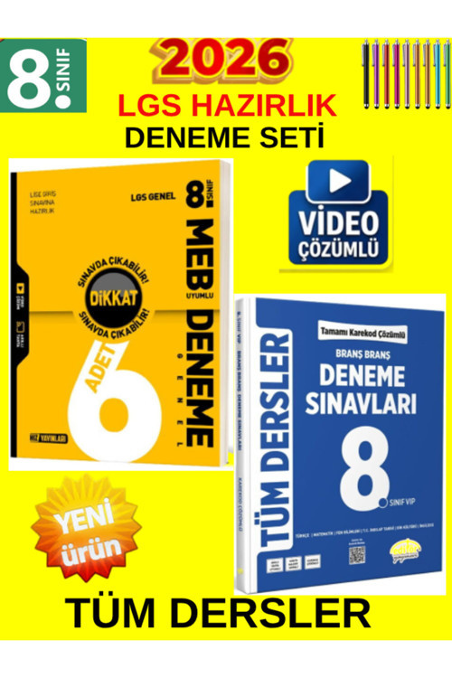 8.Sınıf Tüm Ders Genel Deneme Set Süper 2Li-Hız Yayın 6Lı Genel+Editör Branş Branş Deneme