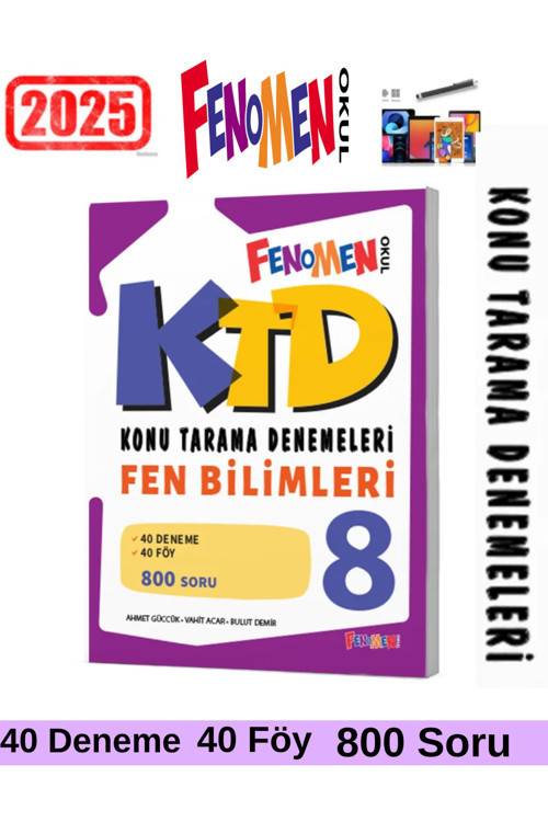 2025 8.Sınıf Lgs Ktd Fen Konu Tarama Denemeleri Kolaydan Zora 40 Deneme 786 Soru Kalem