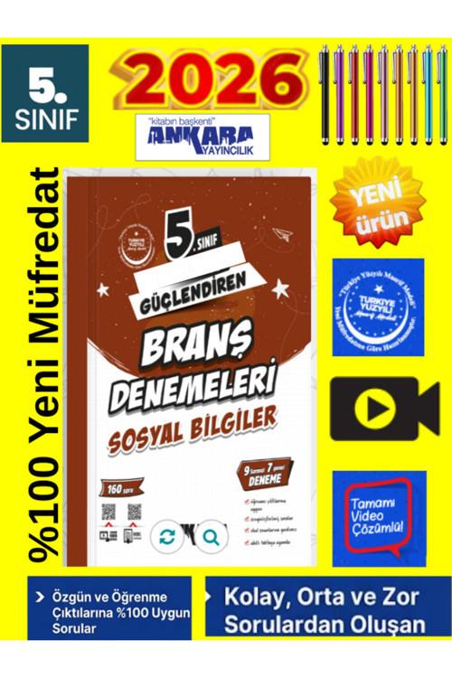 5.Sınıf Güçlendiren Sosyal Branş Denemeleri+Android Kalem