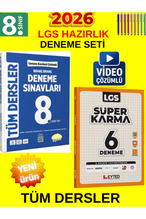8.Sınıf Lgs Kazan Tüm Ders Genel Deneme Set-Editör Branş Branş+Eyted Süper Karma 6Lı