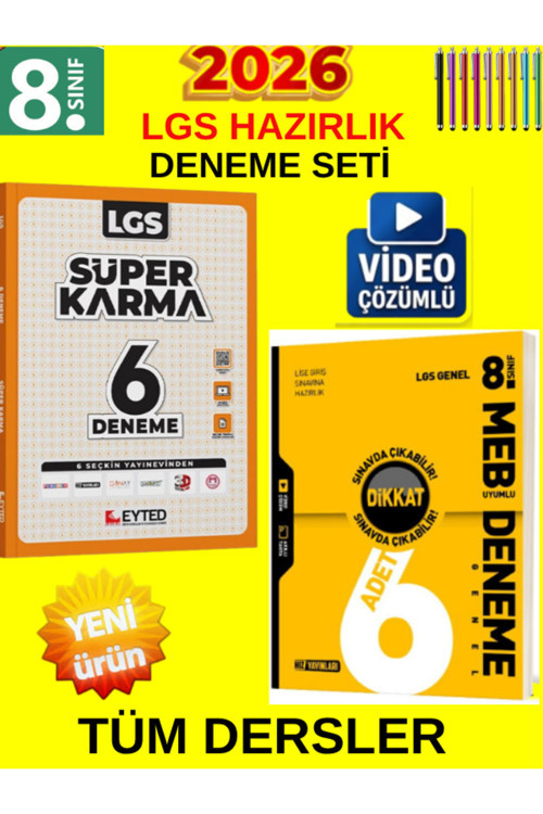 8.Sınıf Lgs Kazan Tüm Ders Genel Deneme Set-Eyted Süper Karma 6Lı+Hız 6 Lı Genel Deneme Set