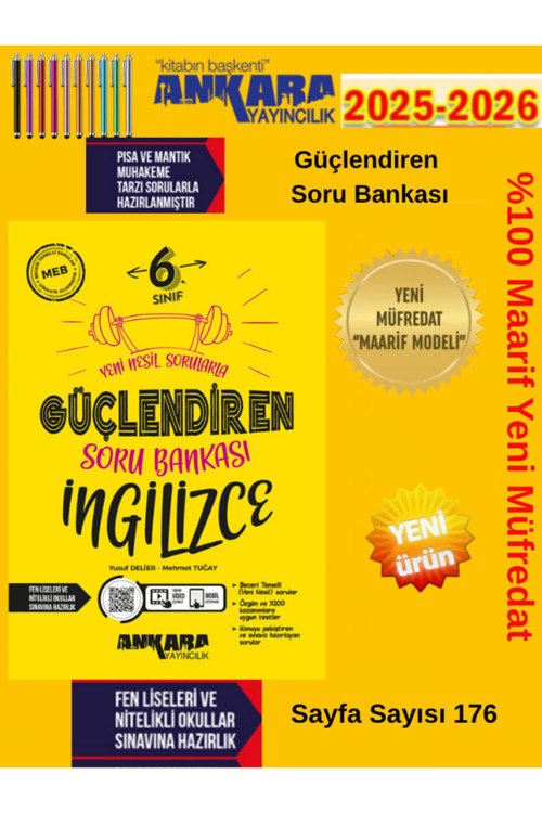 2025-2026 6.Sınıf İngilizce Güçlendiren Soru Bankası+Kalem