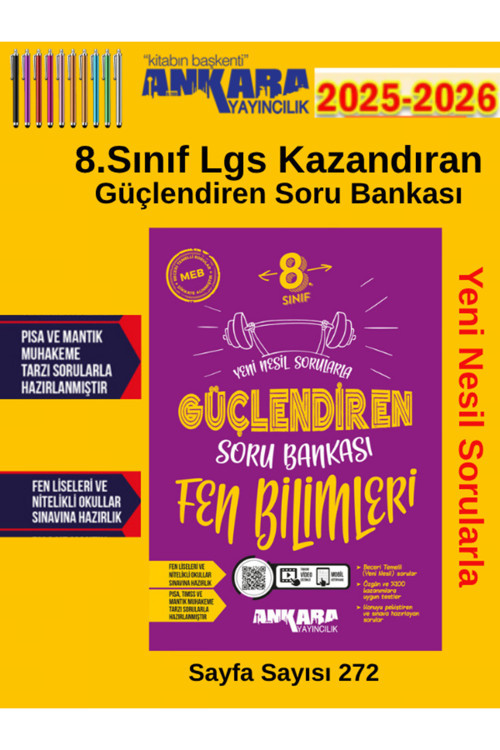 Ankara Güncel 8.Sınıf Fen Güçlendiren Soru Bankası+Tablet Kalem