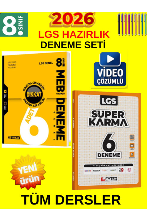 Lgs Süper İkili 8. Sınıf Tüm Ders Genel Deneme Seti-Hız Yayın 6Lı Genel+Eyted Süper Karma 6Lı