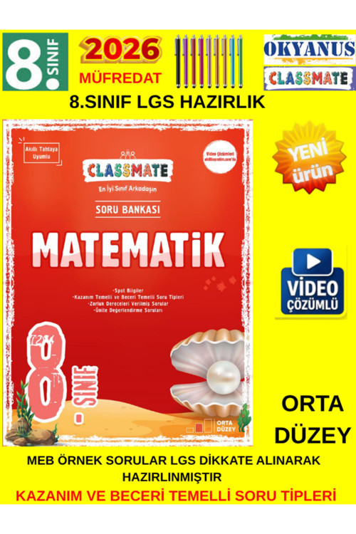 2026 8.Sınıf Classmate Matematik Beceri Temelli Soru Bankası Seti+Tablet Kalem