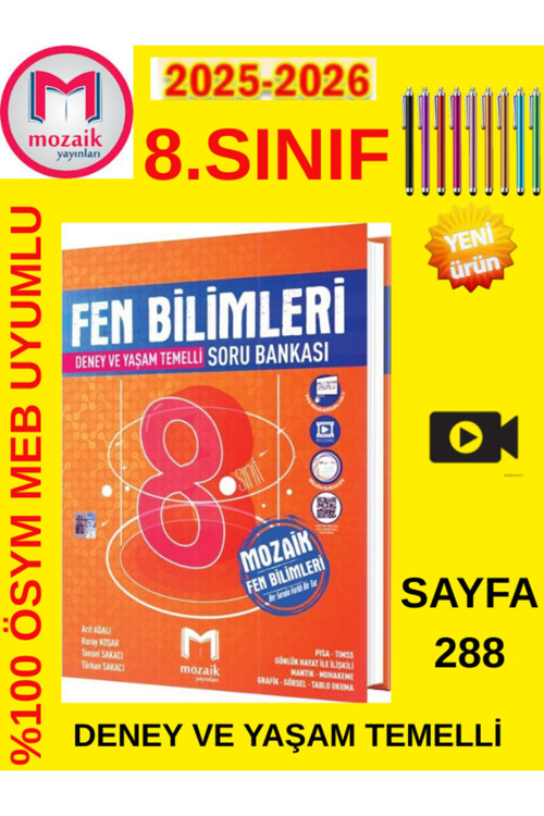 2025-2026 8.Sınıf Fen Bilimleri Soru Bankası+Android Kalem