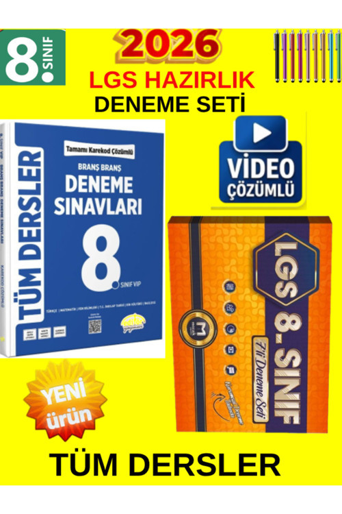 8.Sınıf Lgs Süper İkili Tüm Ders Genel Deneme Set-Editör Branş Branş+Mozaik 7 Li Genel Deneme