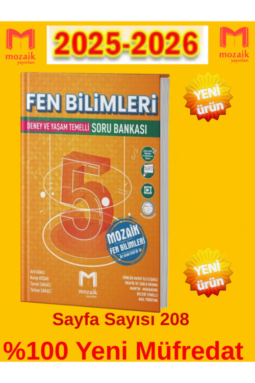 2026 Maarif Müfredat 5.Sınıf Fen Bilimleri %100 Yeni Müfredat Soru Bankası +Kalem