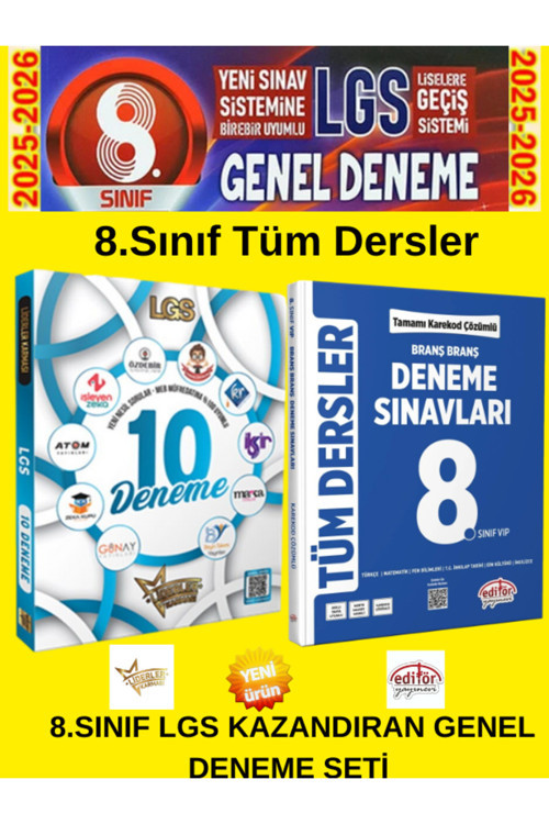 Liderler Karması 8. Sınıf Lgs 10 Deneme+Editör 8. Sınıf Branş Deneme Sınavları
