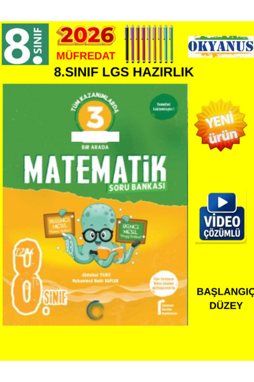 2026 8.Sınıf Lgs Hazırlık 3 Nesil Matematik Soru Bankası+Android Kalem