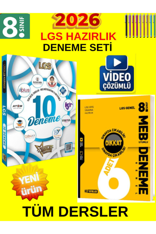 8.Sınıf Tüm Ders Lgs Kazanım Genel Deneme Set Süper 2Li-Liderler 10'Lu+Hız 6 Lı Genel Deneme Set