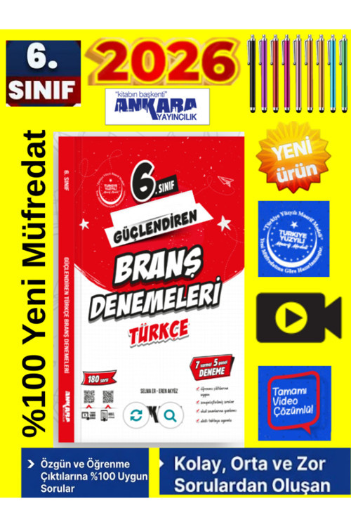 6.Sınıf Güçlendiren Türkçe Branş Denemeleri+Tablet Kalem