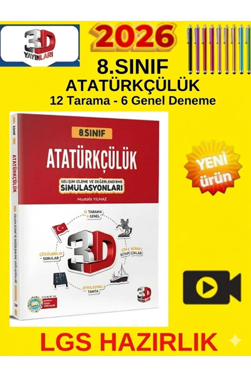 3D 8.Sınıf Lgs 2026 İnk.Tarihi Simülasyon Deneme - Yeni Nesil Soru + Tablet Kalemi