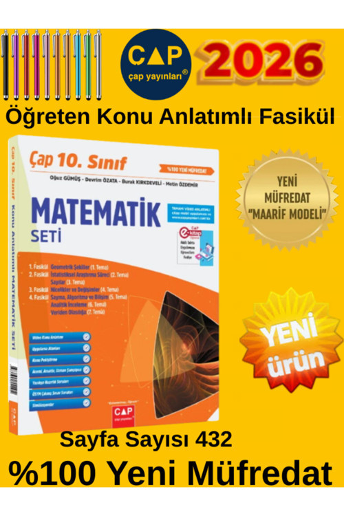 2026 10.Sınıf Matematik %100 Yeni Maarif Müfredat Konu Anlatımlı Fasikül Seti + Kalem