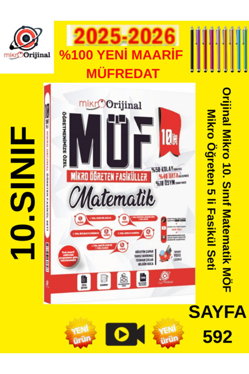 Mikro 10. Sınıf Matematik Möf Mikro Öğreten 5 Li Fasikül Seti