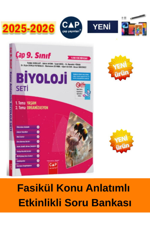 9.Sınıf Biyoloji %100 Yeni Müfredat Fasikül Konu Anlatımlı Etkinlikli Soru Bankası+Tablet Kalemi