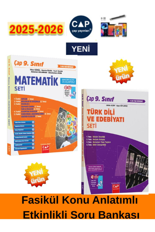 2025-2026 9.Sınıf Matematik-T.Dili Edeb. %100 Yeni Müfredat Konu Anlatımlı Fasikül+Kalem