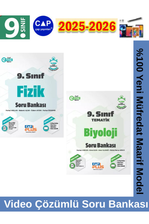 9.Sınıf 2025-2026 Fizik-Biyoloji Video Çözümlü Marif Müfredat Soru Bankası Seti+Kalem