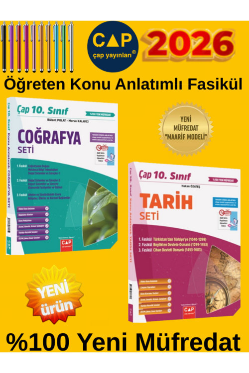 2026 10.Sınıf %100 Yeni Maarif Müfredat (T-C) 2 Kitap Konu Anlatımlı Fasikül Seti +Dokunmatik Kalem