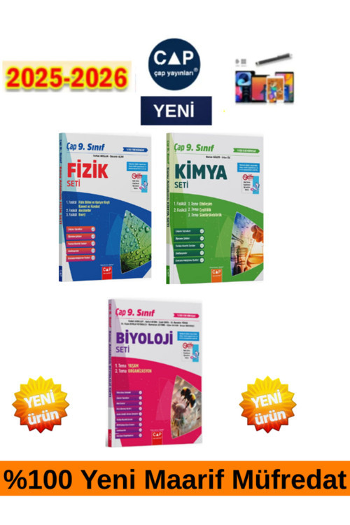 9.Sınıf Fizik-Kimya-Biyoloji %100 Yeni Müfredat Konu Anlatımlı Etkinlikli Soru Bankası+Kalem
