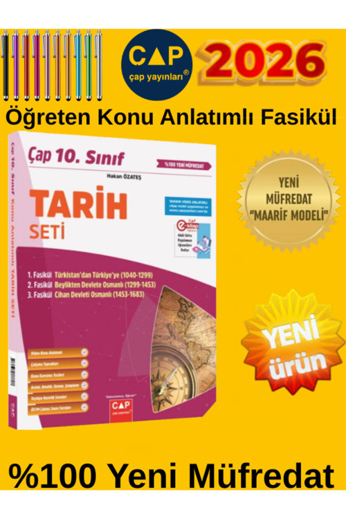 10.Sınıf Tarih %100 Yeni Maarif Konu Anlatımlı Fasikül Seti +Kalem(Yeni Ürün)