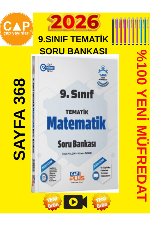 Çap 2026 9.Sınıf Tematik Matematik %100 Yeni Müfredat Video Çözümlü Soru Bankası+Android Kalem
