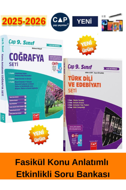 9.Sınıf (Türk Dili Edebiyatı-Coğrafya) Fasikül Konu Anlatımlı Etkinlikli Soru Bankası+Tablet Kalemi
