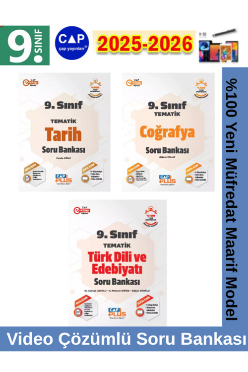 9.Sınıf 2025-2026 Türk Dili Edb-Tarih-Coğrafya Video Çözümlü Marif Müfredat Soru Bankası Seti+Kalem