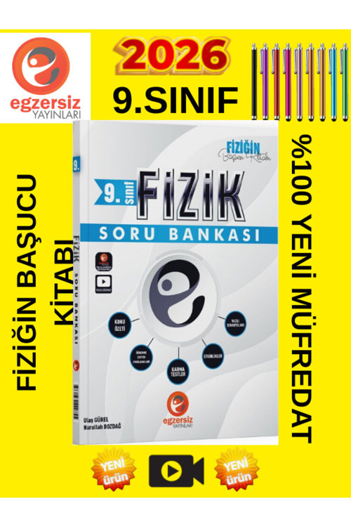 Egzersiz 9.Sınıf Fizik %100 Yeni Maarif Müfredat Soru Bankası+Android Kalem